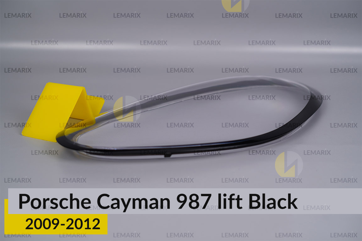 Скло фари Porsche Cayman 987 Black (2009-2012) рест ліве