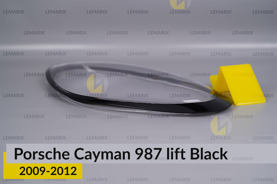 Скло фари Porsche Cayman 987 Black (2009-2012) рест ліве