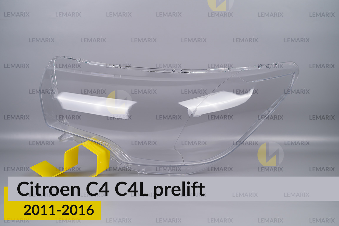 Скло фари Citroen C4 C4L (2011-2016) дорест ліве