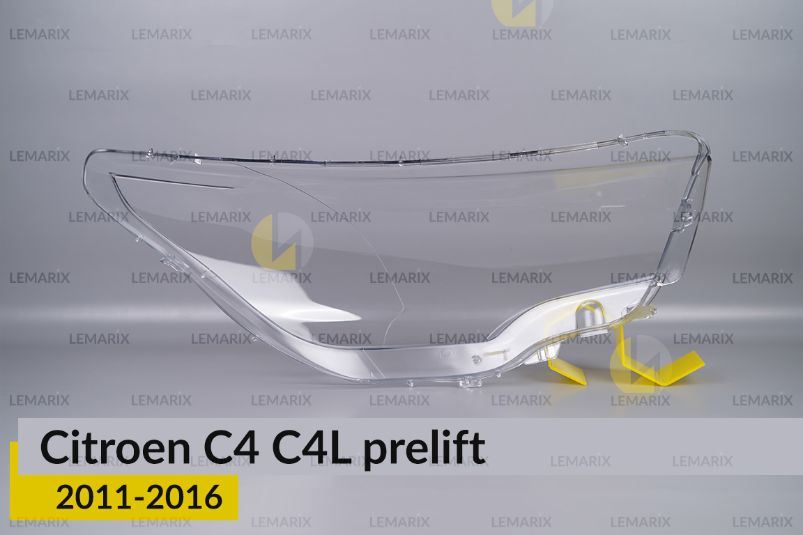Скло фари Citroen C4 C4L (2011-2016) дорест ліве