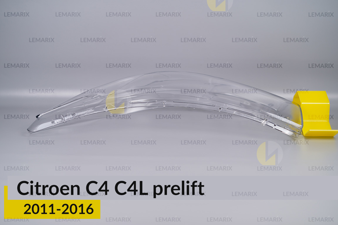 Скло фари Citroen C4 C4L (2011-2016) дорест ліве
