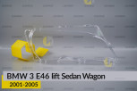 Скло фари BMW 3 E46 Sedan Wagon (2001-2005) рест праве