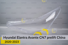 Стекло фары Hyundai Elantra Avante CN7 China (2020-2023) дорест левое