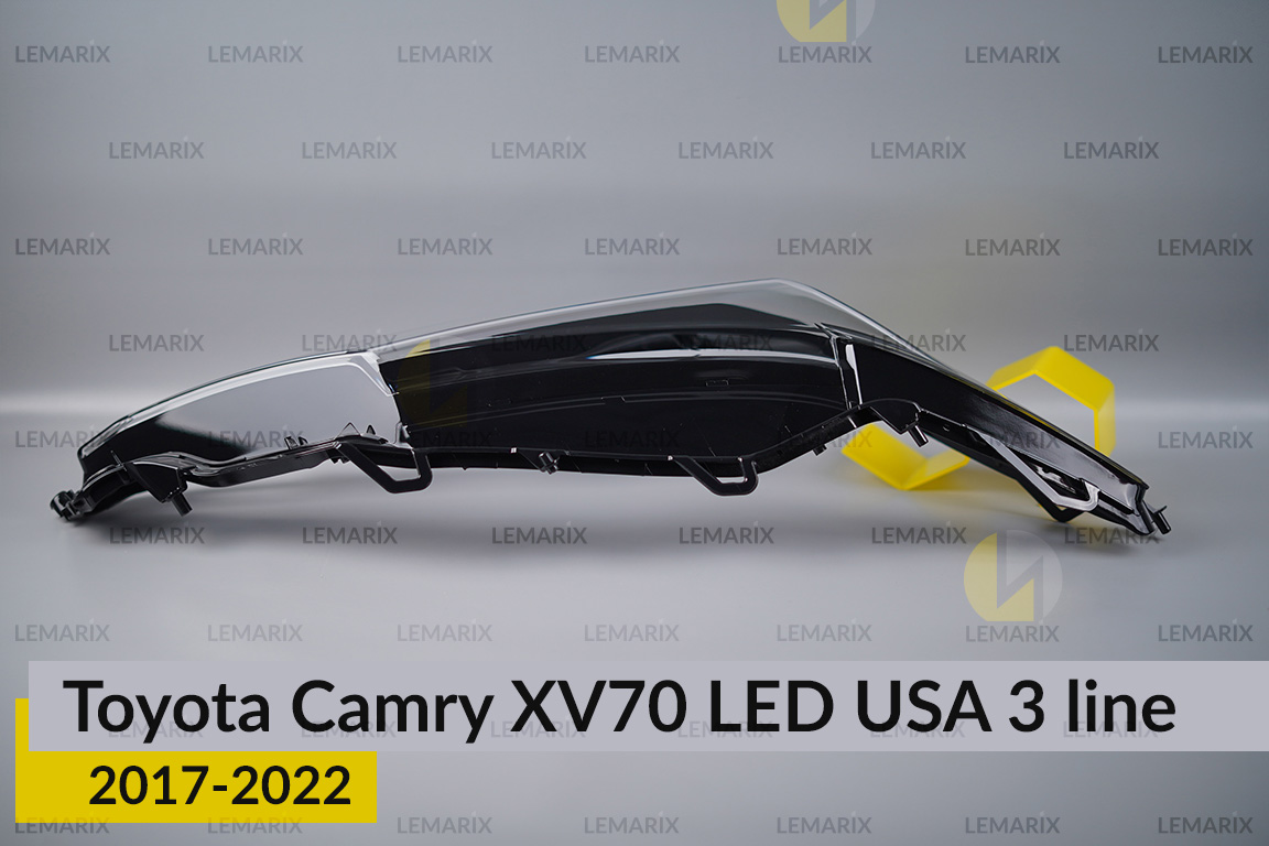 Стекло фары Toyota Camry XV70 LED USA (2017-2022) 3 линии правое