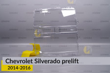 Скло фари Chevrolet Silverado (2014-2016) дорест праве