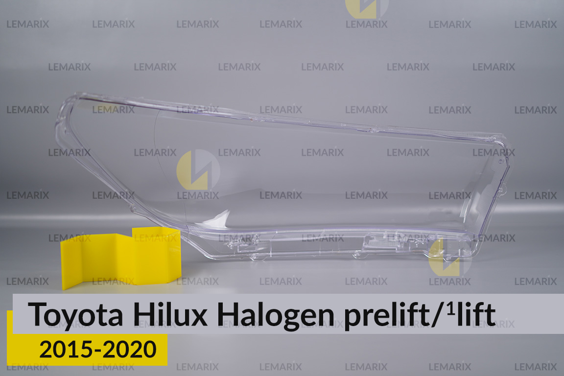 Скло фари Toyota Hilux Halogen (2015-2020) дорест/1 рест ліве