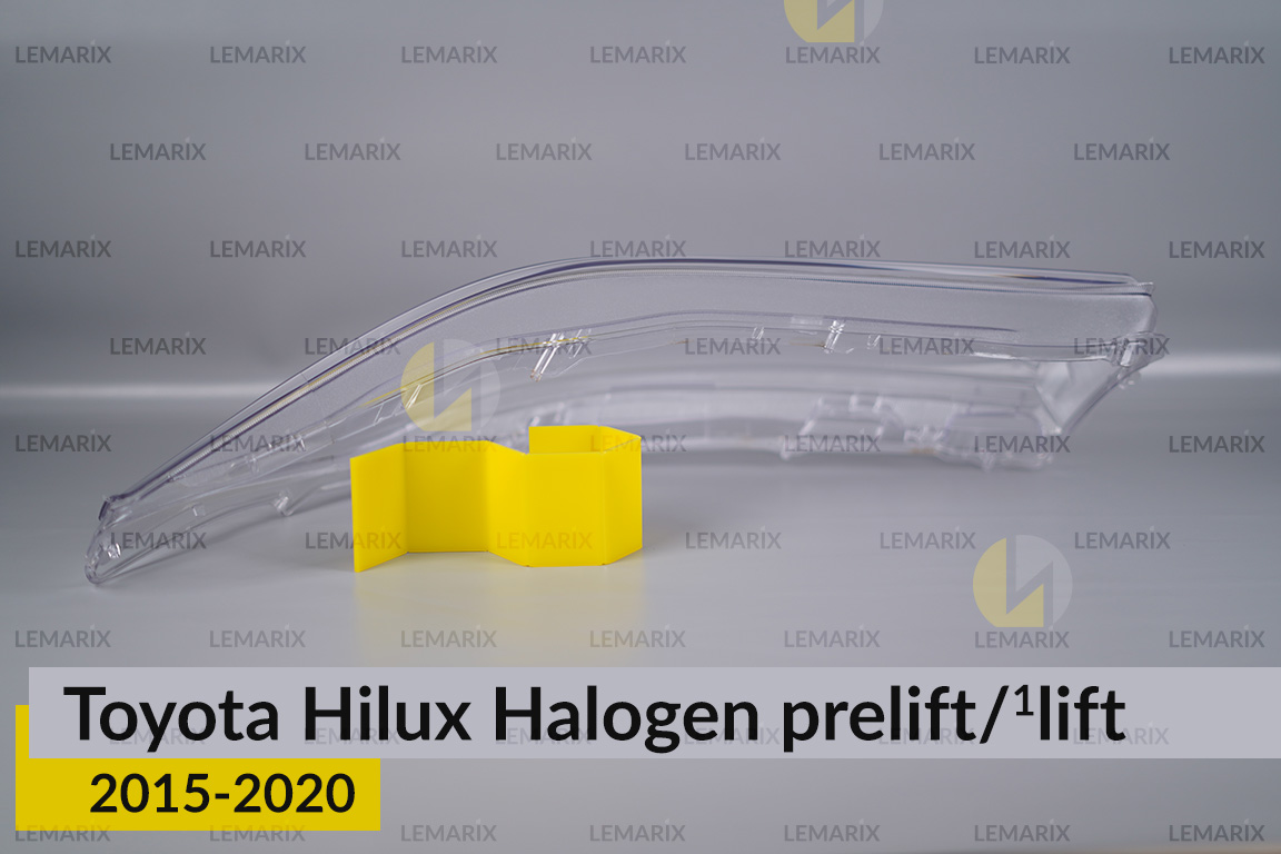 Скло фари Toyota Hilux Halogen (2015-2020) дорест/1 рест ліве