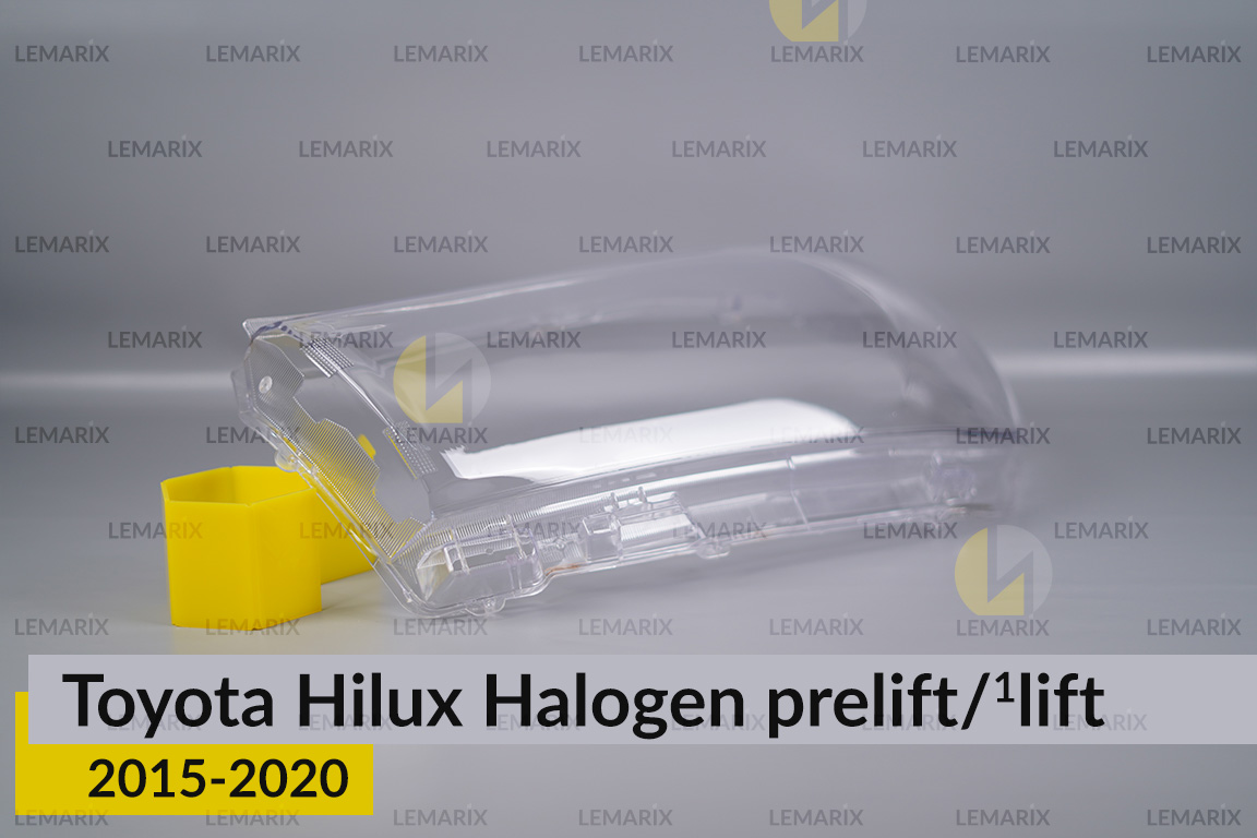 Скло фари Toyota Hilux Halogen (2015-2020) дорест/1 рест ліве