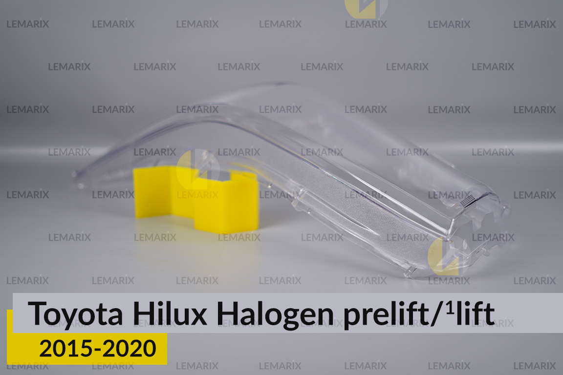 Скло фари Toyota Hilux Halogen (2015-2020) дорест/1 рест ліве