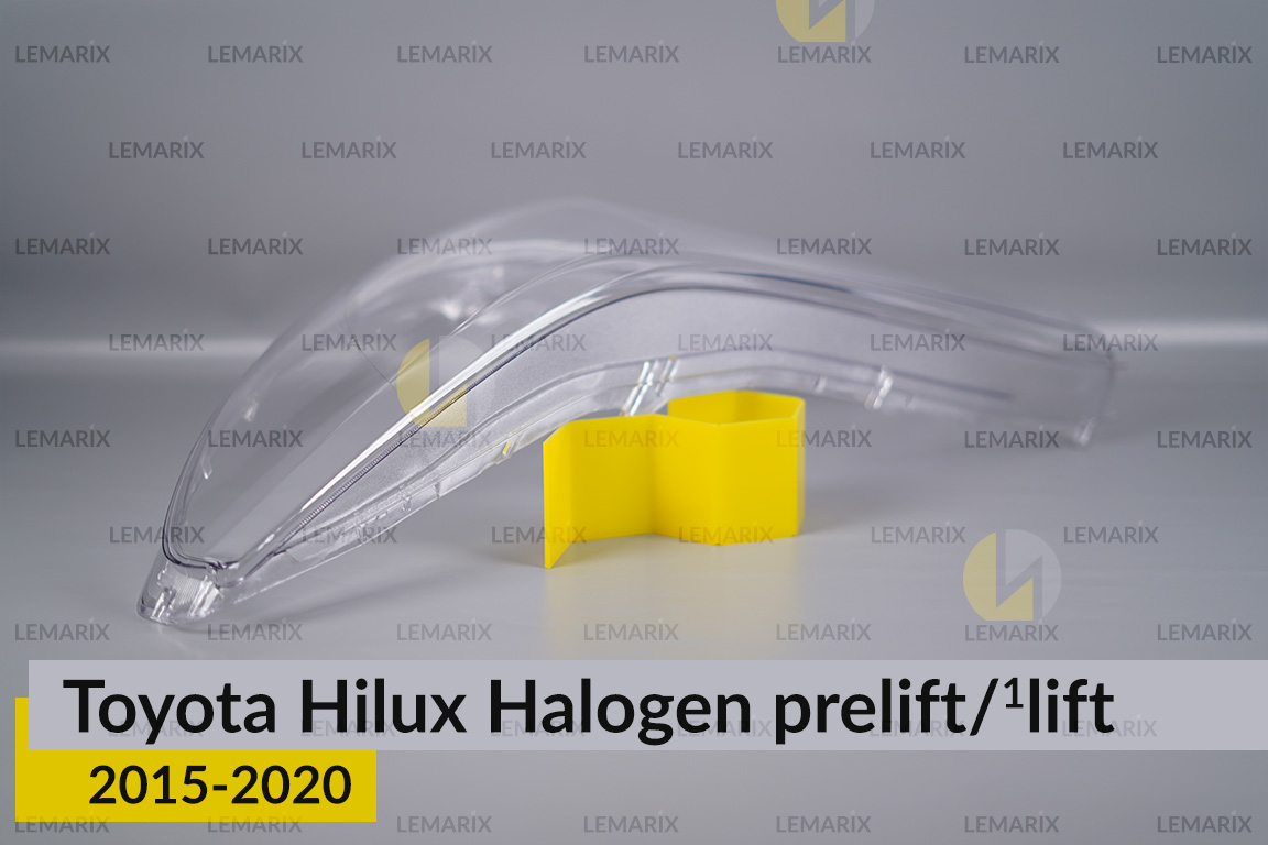 Скло фари Toyota Hilux Halogen (2015-2020) дорест/1 рест ліве
