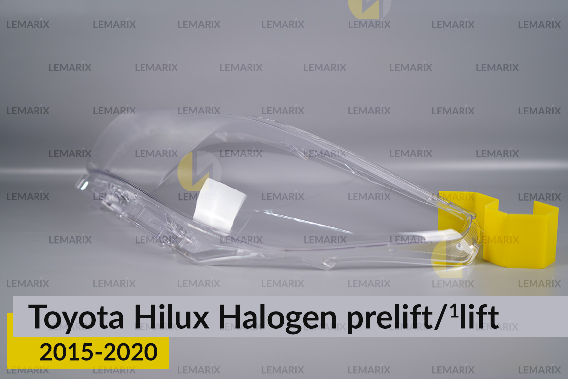Скло фари Toyota Hilux Halogen (2015-2020) дорест/1 рест ліве