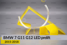 Кільце світловод фари BMW 7 G11 G12 LED (2015-2018) дорест велике зовнішнє Icon Light ліве