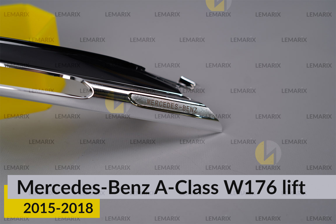 Хромована декоративна маска світловода Mercedes-Benz A-Class W176 (2015-2018) рест ліва