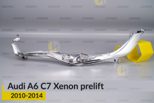 Хромована нижня маска під світловод Audi A6 C7 Xenon (2010-2014) дорест ліва