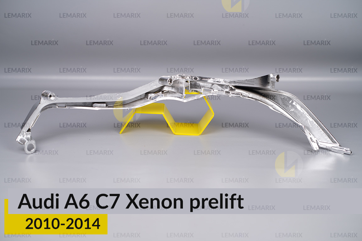 Хромована нижня маска під світловод Audi A6 C7 Xenon (2010-2014) дорест ліва