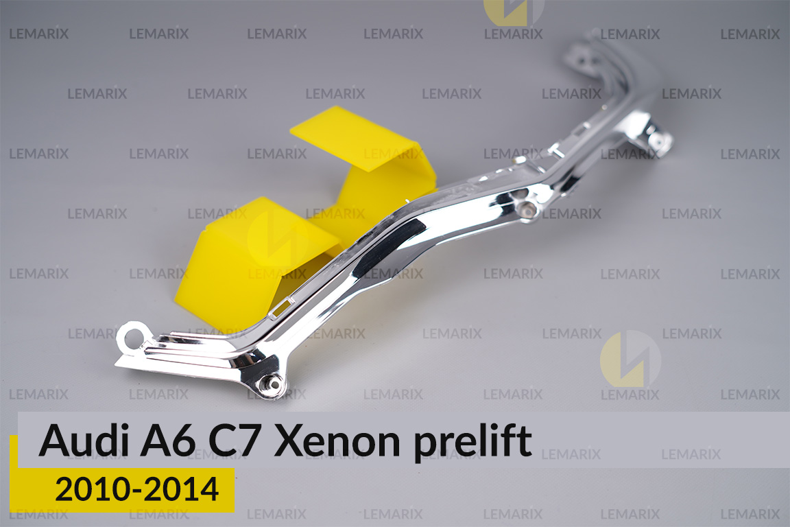 Хромована нижня маска під світловод Audi A6 C7 Xenon (2010-2014) дорест ліва