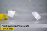 Скло фари VW Volkswagen Polo 5 (2014-2018) рест праве