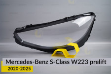 Скло фари Mercedes-Benz S-Class W223 (2020-2026) дорест ліве