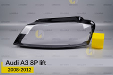 Стекло фары Audi A3 8P (2008-2012) рест левое