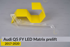 Блок световода фары Audi Q5 FY LED Matrix (2017-2020) дорест длинный верхний левый
