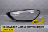 Скло фари VW Volkswagen Golf Sportsvan (2014-2018) дорест ліве