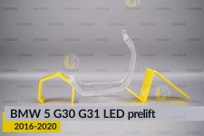 Блок світловода фари BMW 5 G30 G31 LED (2016-2020) дорест великий зовнішній Icon Light 3D лівий