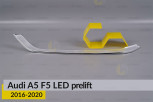 Хромована декоративна маска нижня Audi A5 F5 LED (2016-2020) дорест ліва