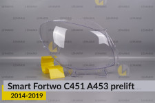 Скло фари Smart Fortwo C451 A453 (2014-2019) дорест праве