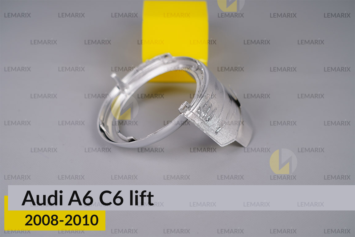Хромована маска лінзи велика Audi A6 C6 (2008-2010) рест права