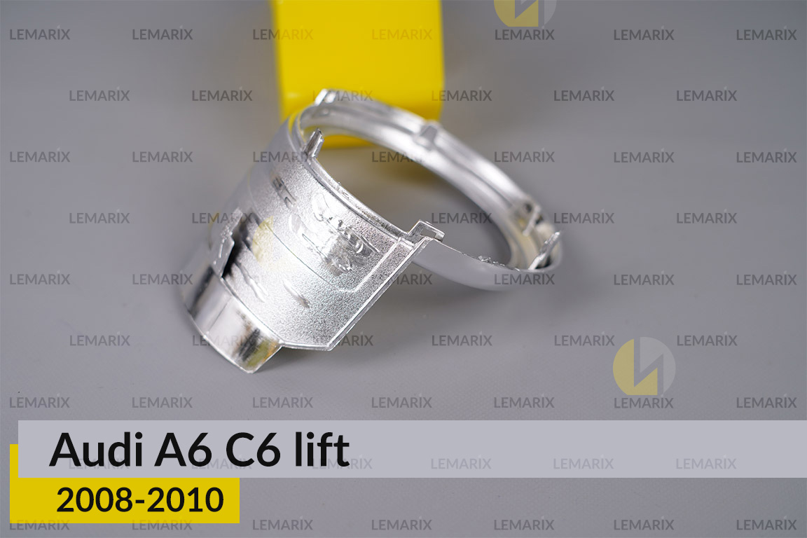 Хромована маска лінзи велика Audi A6 C6 (2008-2010) рест права
