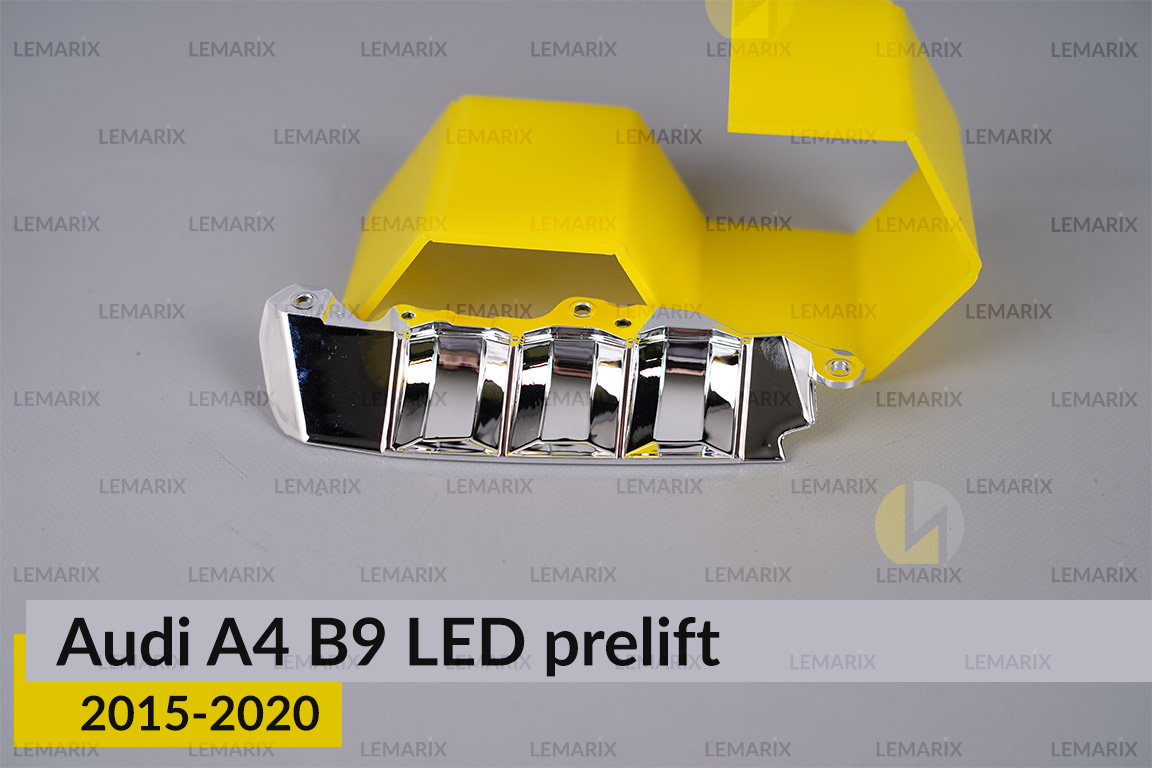 Хромований абажур нижній Audi A4 B9 LED (2015-2020) дорест лівий