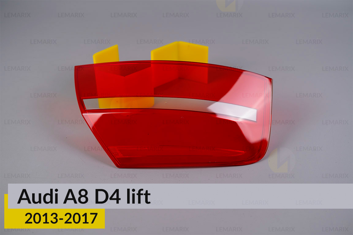 Скло заднього ліхтаря зовнішнє в крилі Audi A8 D4 (2013-2017) рест ліве