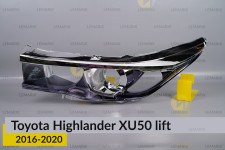 Хромована декоративна маска Toyota Highlander XU50 (2016-2020) рест ліва