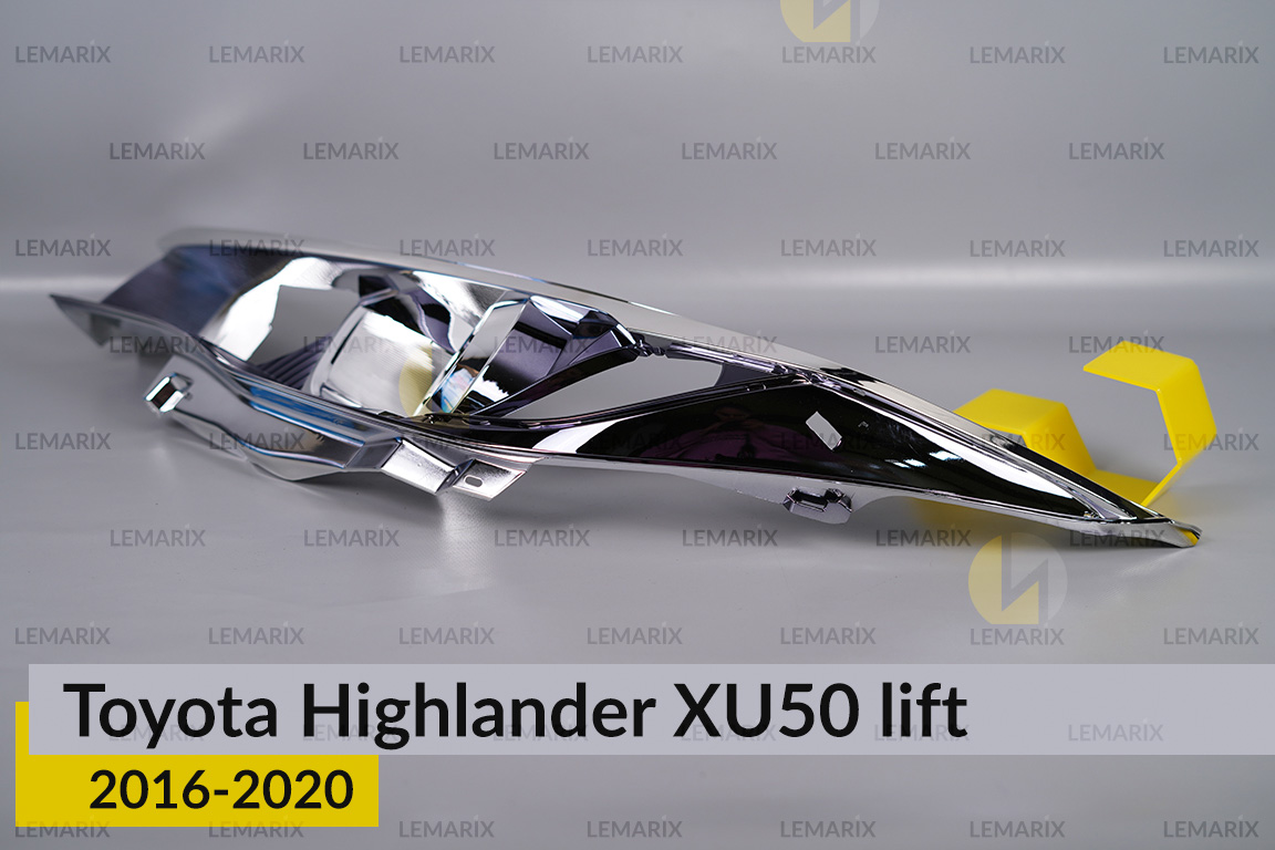 Хромована декоративна маска Toyota Highlander XU50 (2016-2020) рест ліва