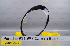 Скло фари Porsche 911 997 Carrera Black (2004-2012) ліве
