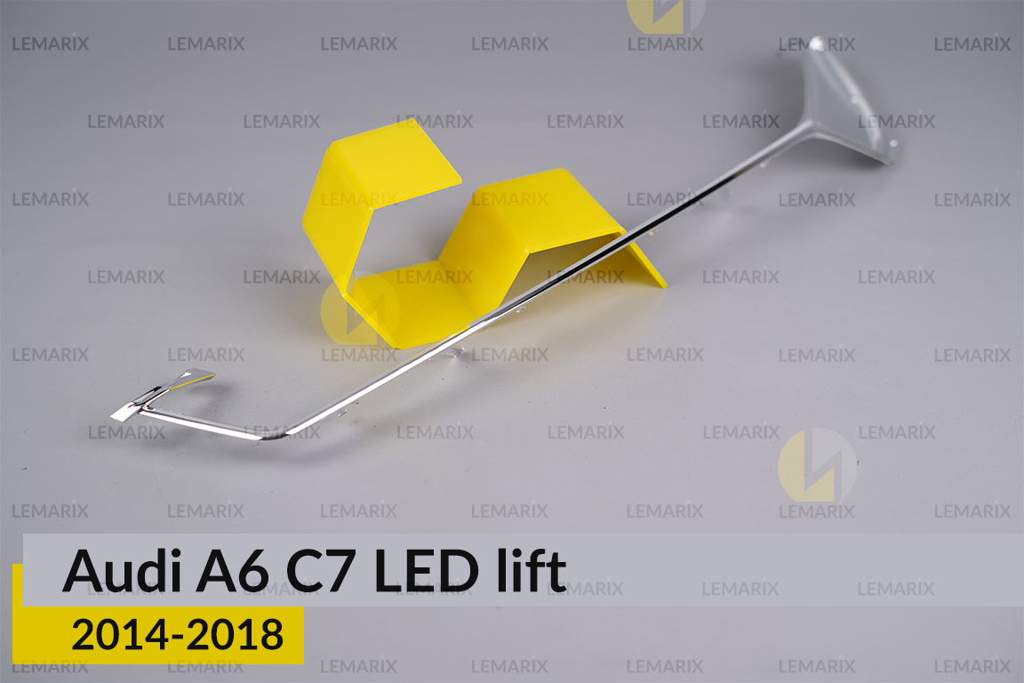 Хромована декоративна маска середня Audi A6 C7 LED (2014-2018) рест ліва