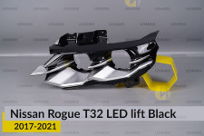 Декоративная маска внутренняя Nissan Rogue T32 LED Black (2017-2021) рест левая