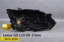 Корпус фары Lexus GS L10 3 линзы (2015-2020) рест правый