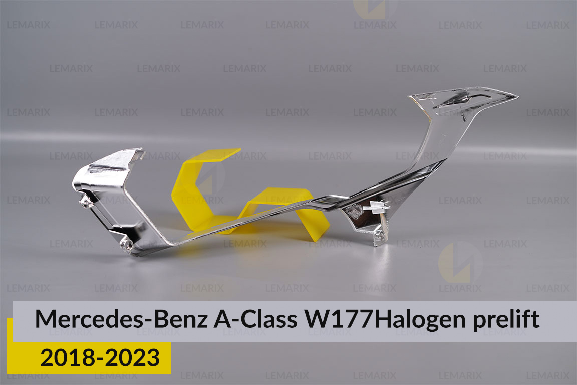 Хромована декоративна маска Mercedes-Benz A-Class W177 Halogen (2018-2023) дорест права