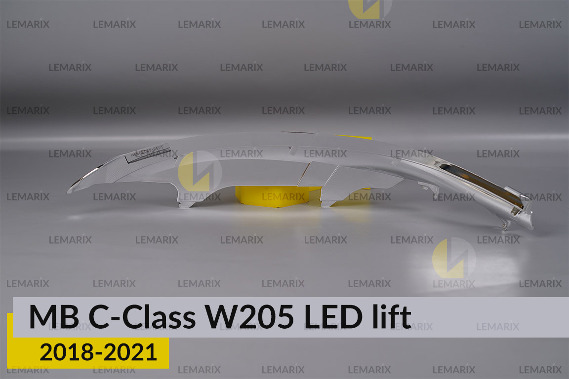 Хромована декоративна маска світловода Mercedes-Benz С-Class W205 LED (2018-2021) рест права