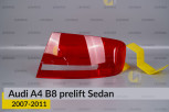 Скло заднього ліхтаря зовнішнє в крилі Audi A4 B8 Sedan (2007-2011) дорест праве