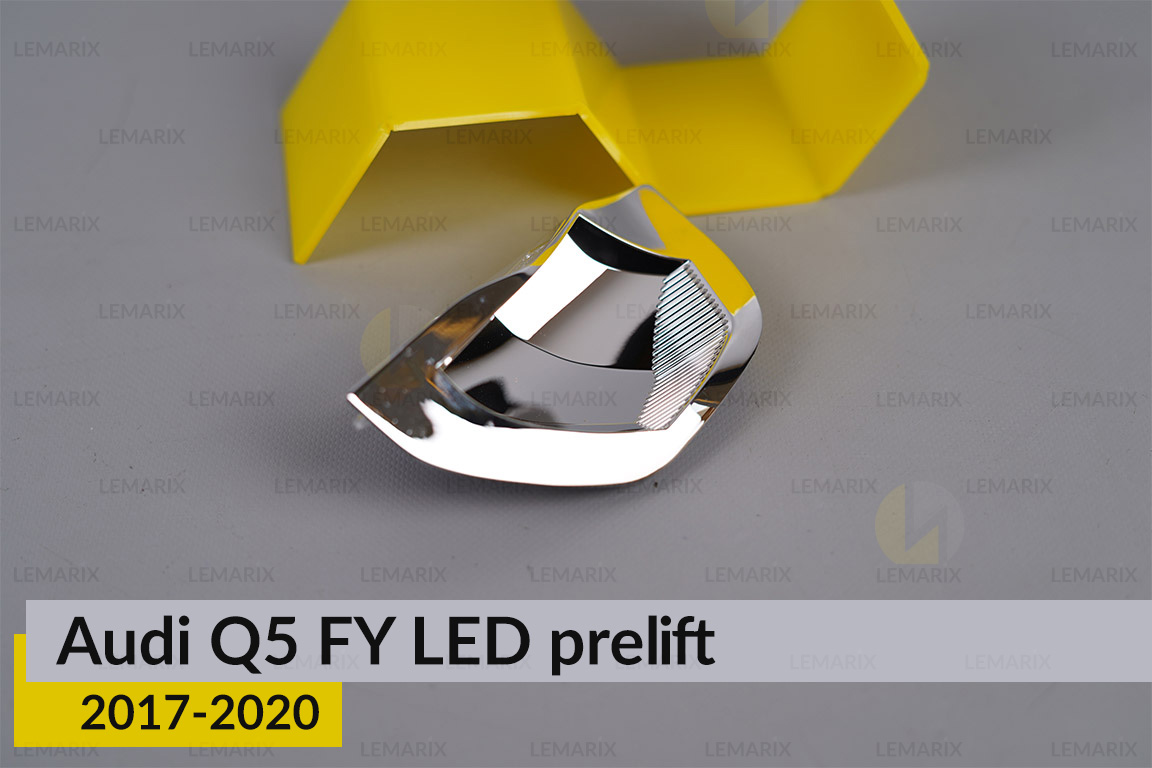 Хромована маска світлорозсіювача Audi Q5 FY LED (2017-2020) дорест права