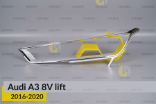 Хромована декоративна маска Audi A3 8V (2016-2020) рест ліва