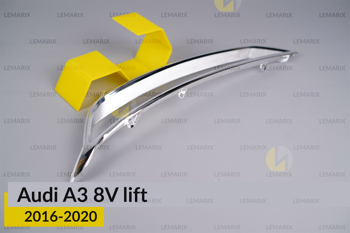 Хромована декоративна маска Audi A3 8V (2016-2020) рест ліва