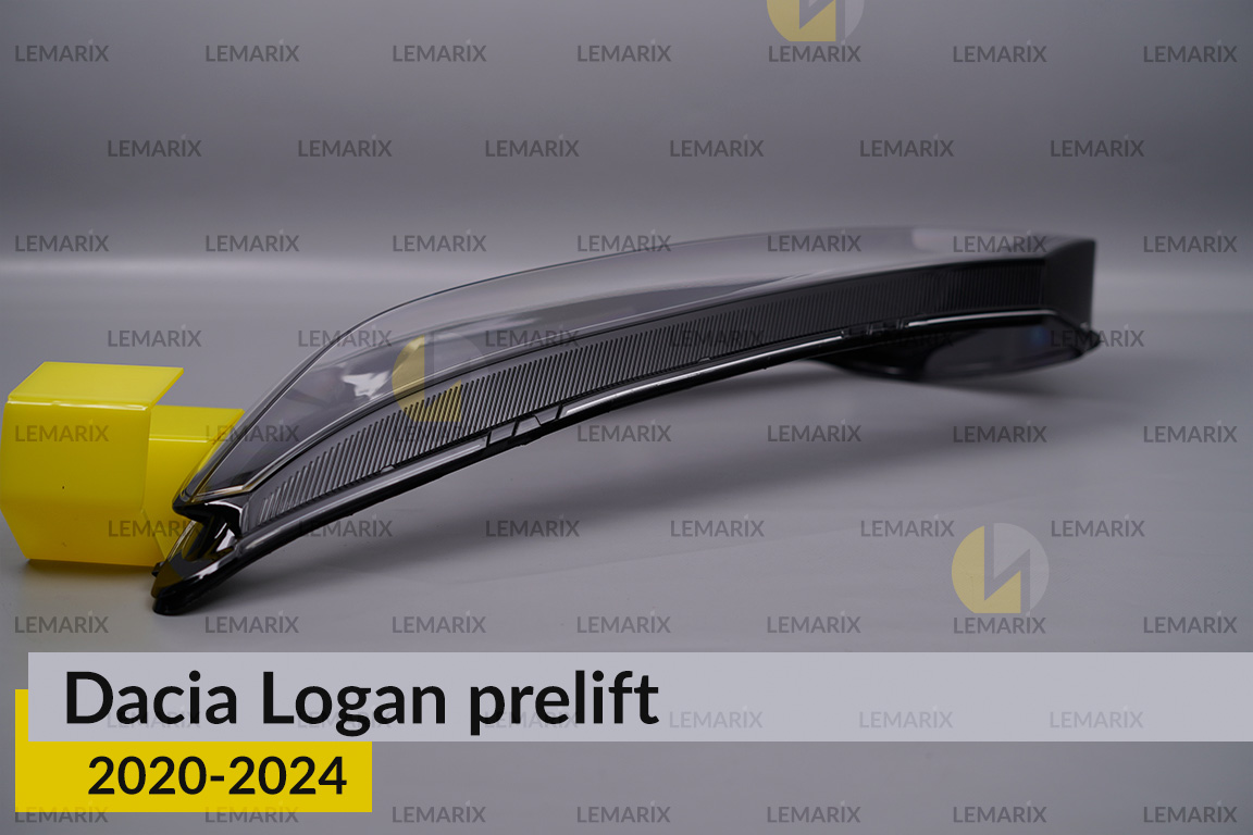 Скло фари Dacia Logan (2020-2025) дорест/1 рест ліве