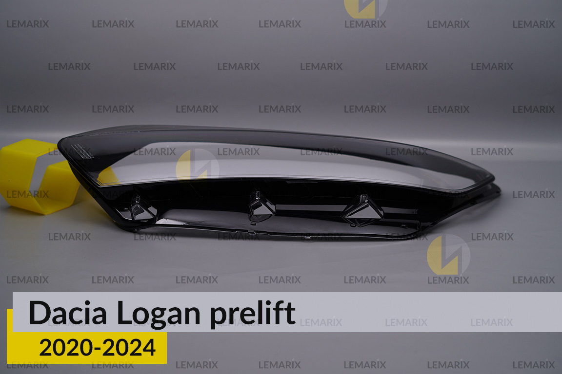 Скло фари Dacia Logan (2020-2025) дорест/1 рест ліве