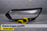 Скло фари Dacia Logan (2020-2025) дорест/1 рест ліве