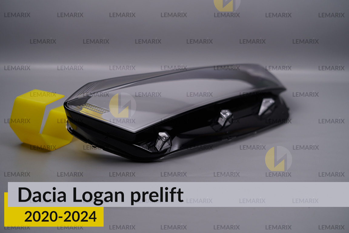 Скло фари Dacia Logan (2020-2025) дорест/1 рест ліве