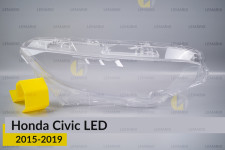 Скло фари Honda Civic LED (2015-2019) праве
