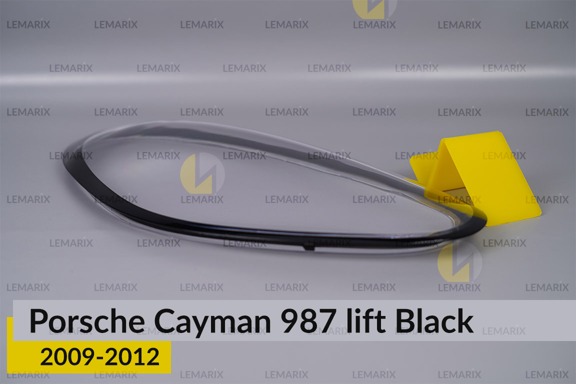 Скло фари Porsche Cayman 987 Black (2009-2012) рест праве